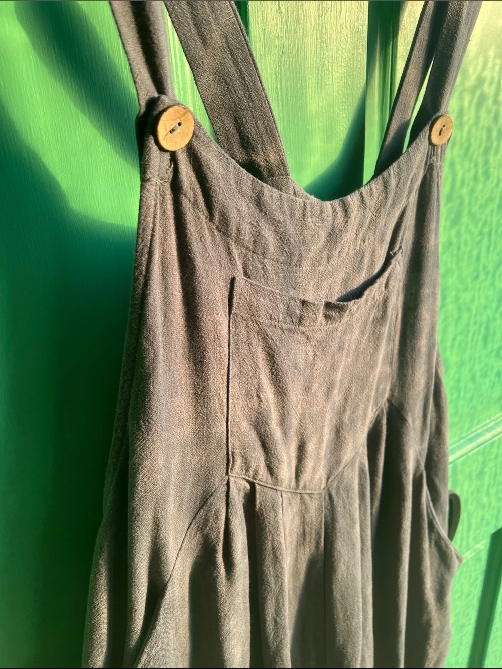 Automate Wide-Leg Linen-Blend Overalls Jumpsuit in Slate Blue/grey - Small